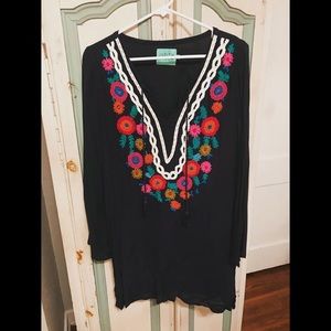 Judith March floral embroidered dress/tunic; NWOT